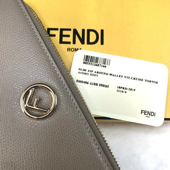 New in Box Fendi ZIP-AROUND Beige leather wallet  $990 - Picture 12 of 14
